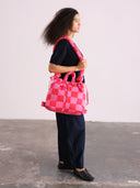 Ona Soft Bag Check Red + Pink