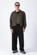 Sobrecamisa Crop Castaño