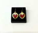 Pendiente Flaming Heart Red Leather