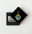 Colgante Flaming Heart Ring Blue Beauty