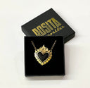 Colgante Flaming Heart Black Leather