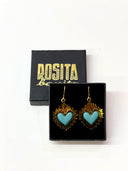 Pendiente Flaming Heart Celestial Blue