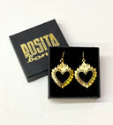 Pendiente Flaming Heart Black Velvet