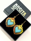 Pendiente Flaming Heart Celestial Blue