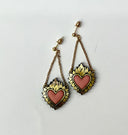 Pendiente Flaming Heart P Pink Leather