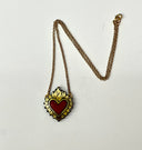 Colgante Flaming Heart Red Leather