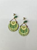 Pendiente Fan Clam Sea Green Vegan