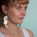 Pendientes Seahorse White